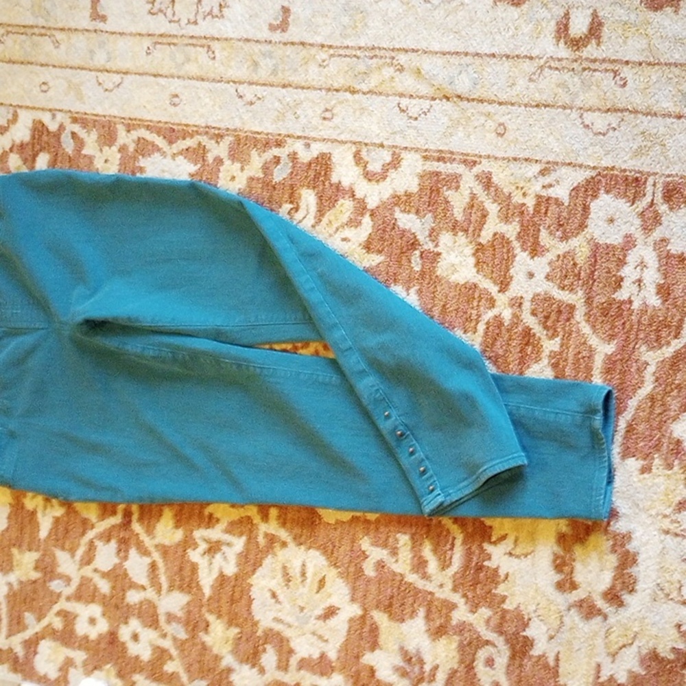 Chico's Teal Skinny Jeans - Picture 3 of 9